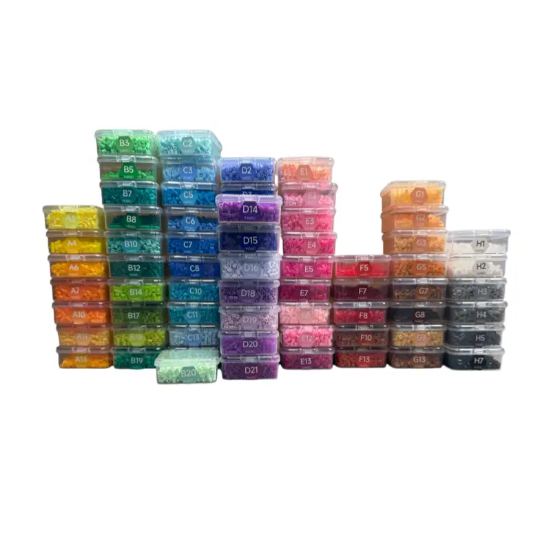 Meltbeads 72 colors fuse beads starter kit in a clear plastic organizer