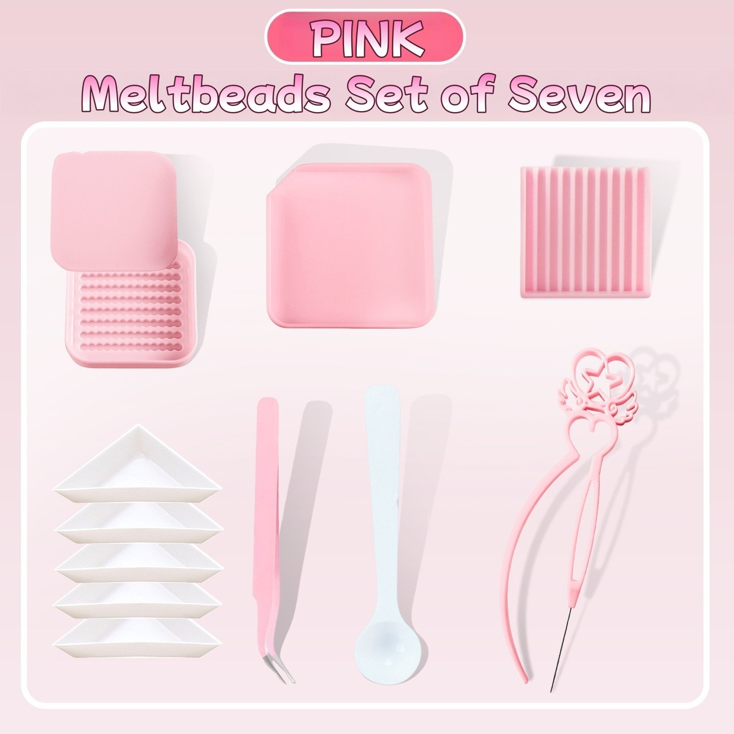 Meltbeads precision metal and plastic tweezers set for fuse beads