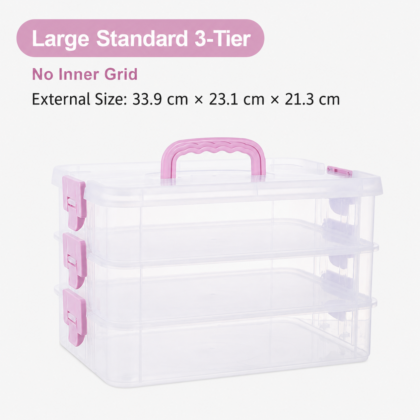 Multi layer storage box standard 3-tier style for bead storage
