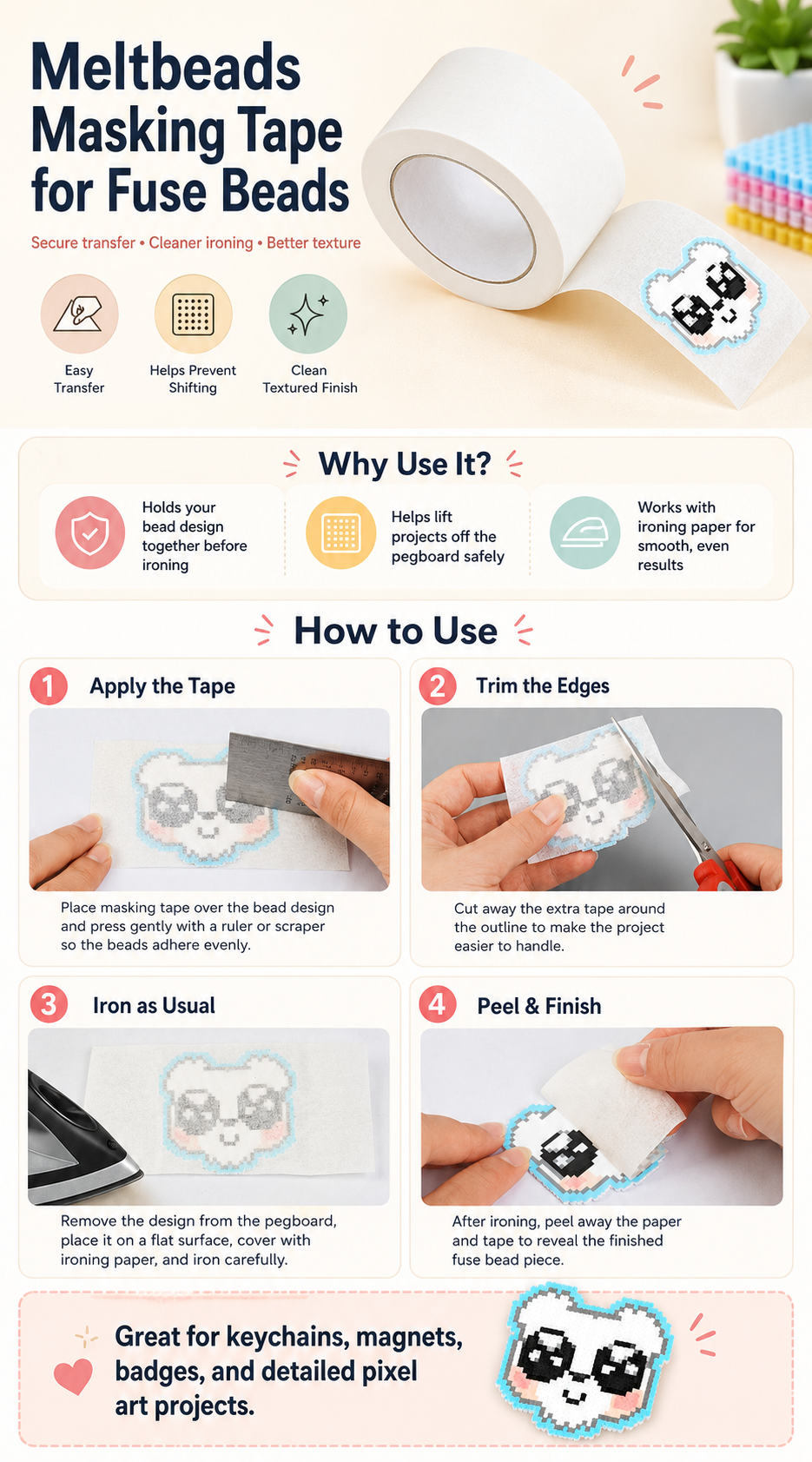 Masking tape for fuse beads product guide