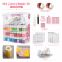 144 colors fuse beads kit with storage case, mini iron, pegboards and tools