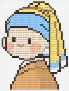 Finished mini fuse bead portrait art piece