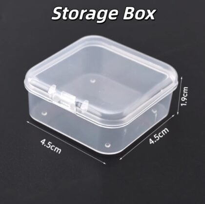 Two clear plastic multi-grid storage boxes for organizing fuse beads by color