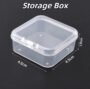 Two clear plastic multi-grid storage boxes for organizing fuse beads by color