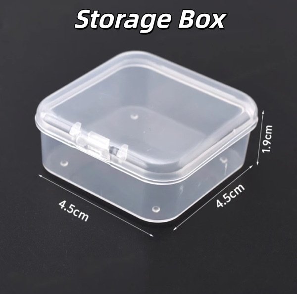 Two clear plastic multi-grid storage boxes for organizing fuse beads by color